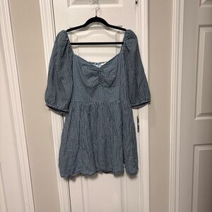 American Eagle Outfitters Navy Gingham Dress
